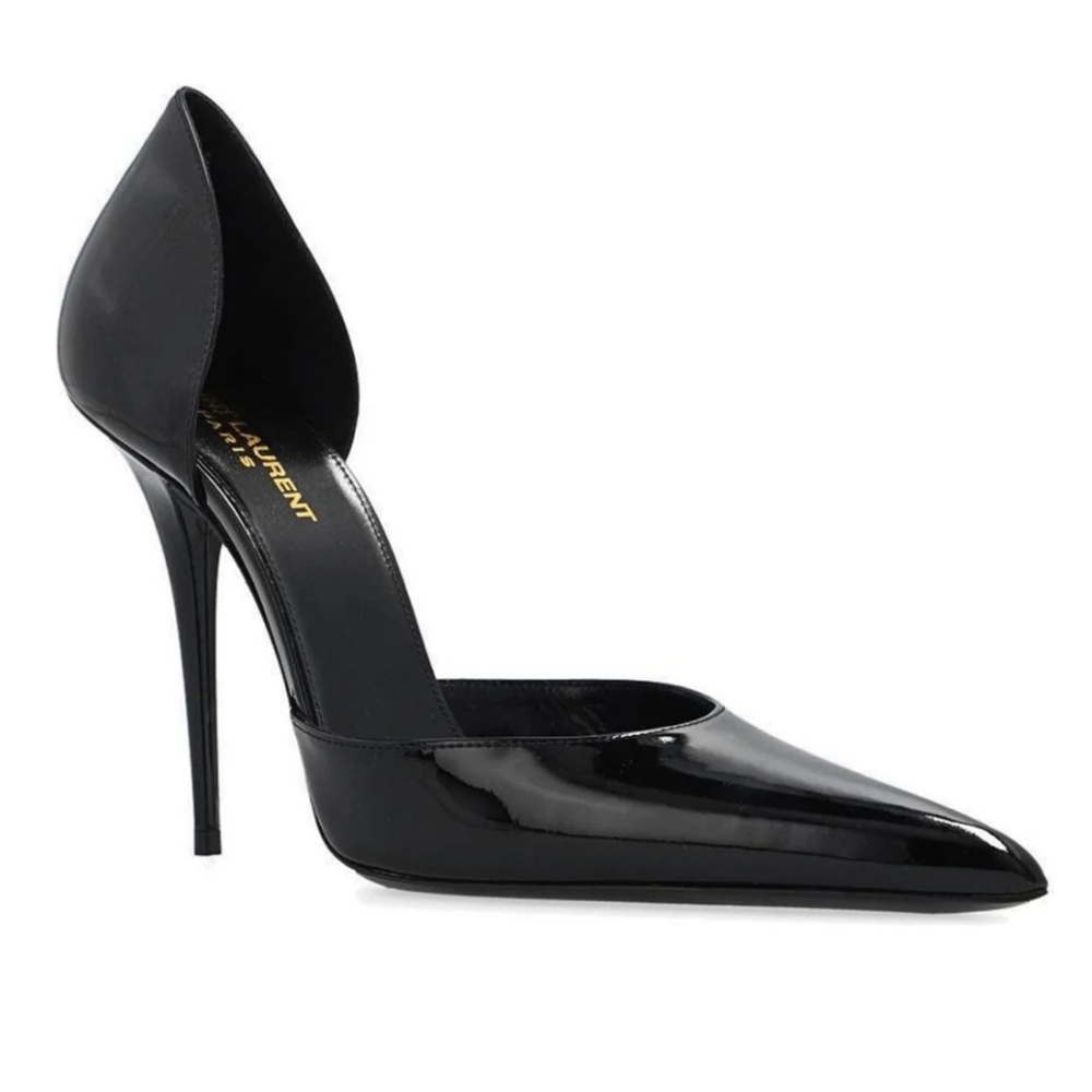Saint Laurent Patent Leather d’Orsay Pumps – Black – Size 38.5